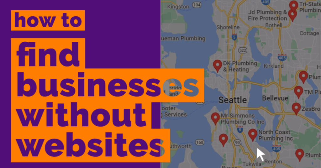 Image of Google Maps showing businesses without websites
